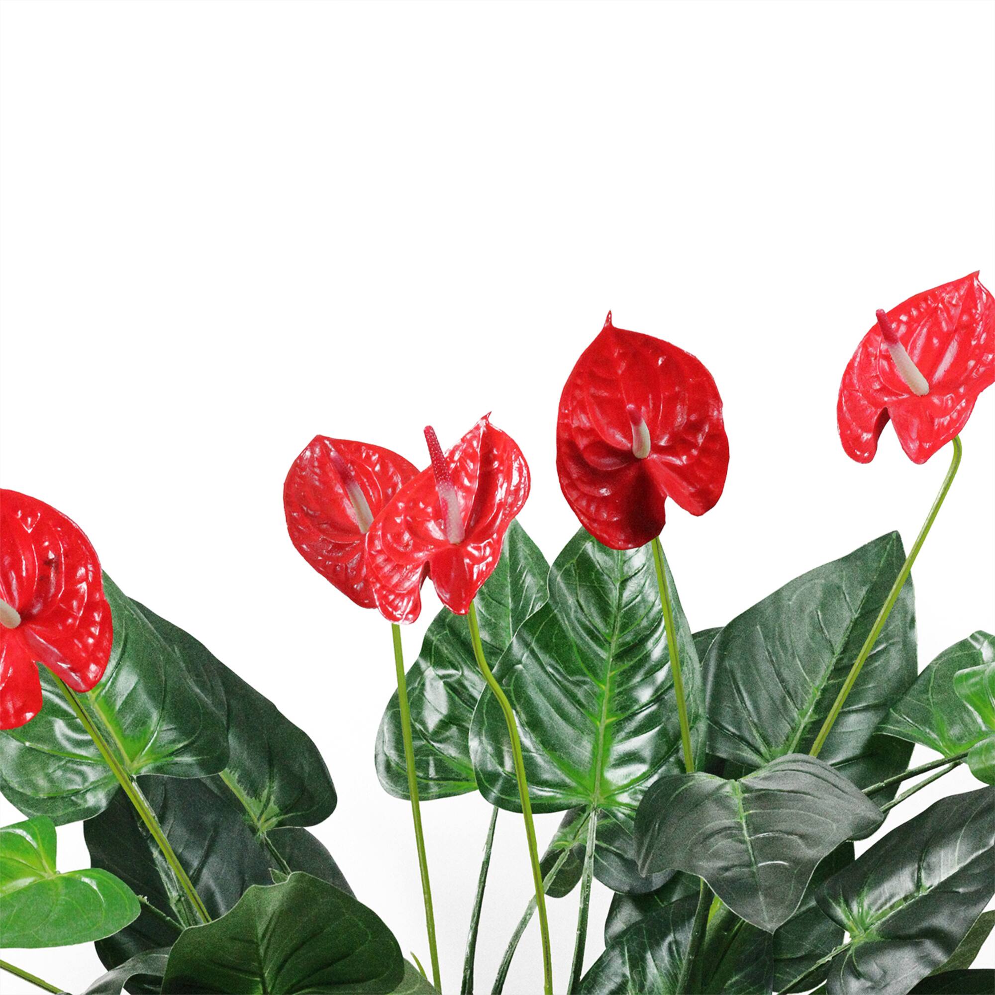 3.5ft. Tropical Green & Red Artificial Anthurium Potted Plant